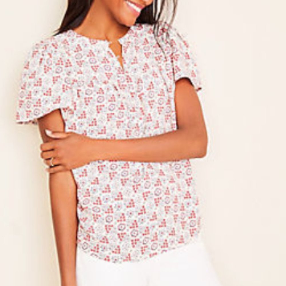 NWT! Ann Taylor Pink Glimmer Blouse, Small Petite
